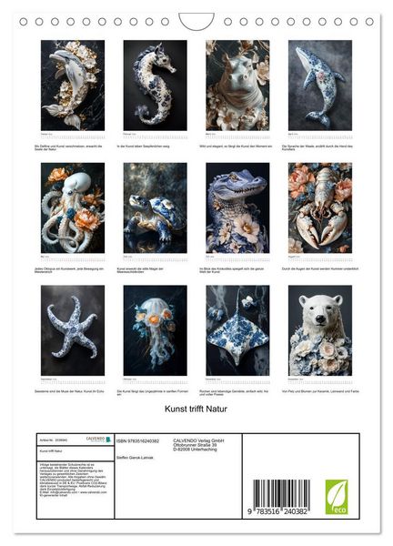 Produktbild: Kunst trifft Natur (Wandkalender 2026 DIN A4 hoch), CALVENDO Monatskalender