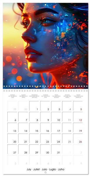 Produktbild: City faces AI beauties in world metropolises (Wall Calendar 2026 12 &times; 12 Inch) CALVENDO 12 Month Wall Calendar