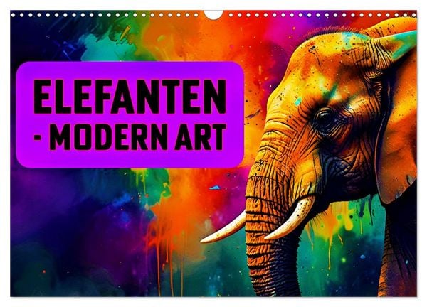 Produktbild: Elefanten - modern Art (Wandkalender 2026 DIN A3 quer), CALVENDO Monatskalender