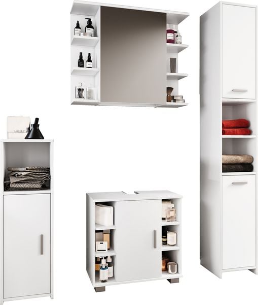Produktbild: 4-tlg. Komplett Badm&ouml;bel Badschrank Set Zalo ll