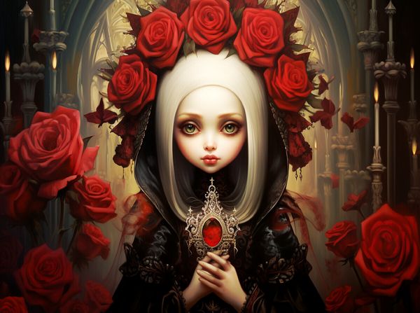 Produktbild: CALVENDO Puzzle Little Gothic Queen | 2000 Teile Lege-Gr&ouml;&szlig;e 90x67cm Foto-Puzzle f&uuml;r gl&uuml;ckliche Stunden