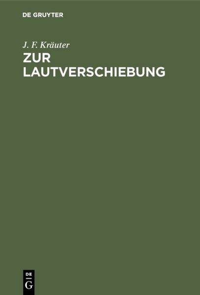 Produktbild: Zur Lautverschiebung
