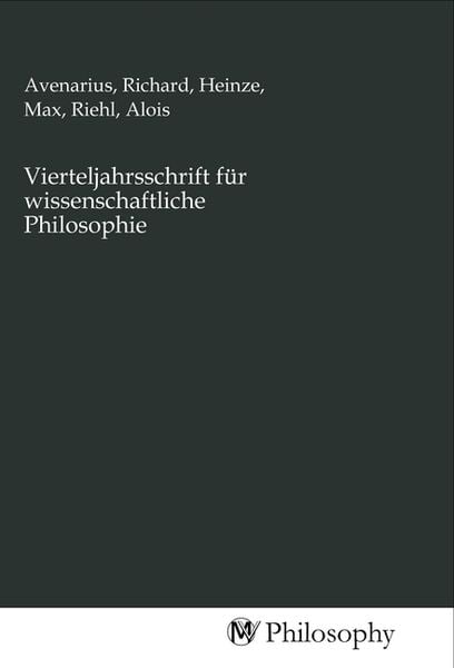 Produktbild: Vierteljahrsschrift f&uuml;r wissenschaftliche Philosophie
