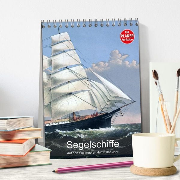 Produktbild: Segelschiffe - mit Planerfunktion (Tischkalender 2026 DIN A5 hoch), CALVENDO Monatskalender