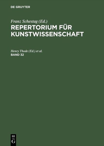 Produktbild: Repertorium f&uuml;r Kunstwissenschaft. Band 32