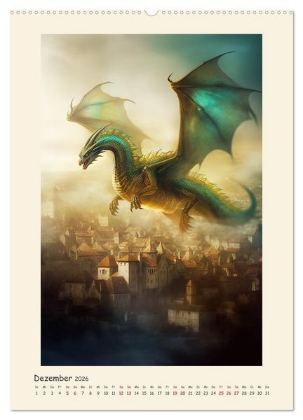 Produktbild: Malerische Drachen (Wandkalender 2026 DIN A2 hoch), CALVENDO Monatskalender