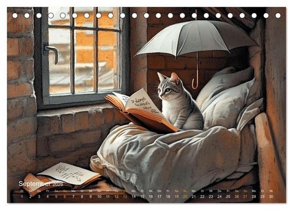 Produktbild: Katzenkunstwerke (Tischkalender 2026 DIN A5 quer), CALVENDO Monatskalender