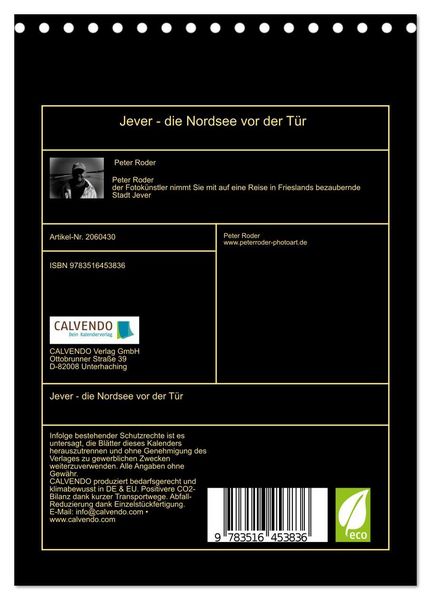 Produktbild: Jever - die Nordsee vor der T&uuml;r (Tischkalender 2026 DIN A5 hoch), CALVENDO Monatskalender