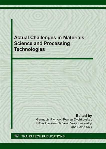 Produktbild: Actual Challenges in Materials Science and Processing Technologies