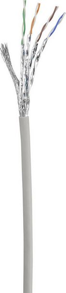 Produktbild: Renkforce RF-4724266 RJ45 Patchkabel CAT 6 S/FTP 5.00 m Grau mit Rastnasenschutz, vergoldete Steckkontakte, Flammwidrig 1 St.