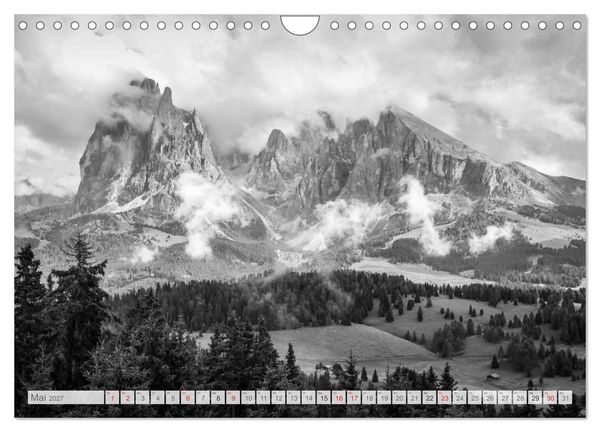 Produktbild: Bergpixels Schwarz-Wei&szlig;e Gebirgstr&auml;ume (Wandkalender 2027 DIN A4 quer), CALVENDO Monatskalender