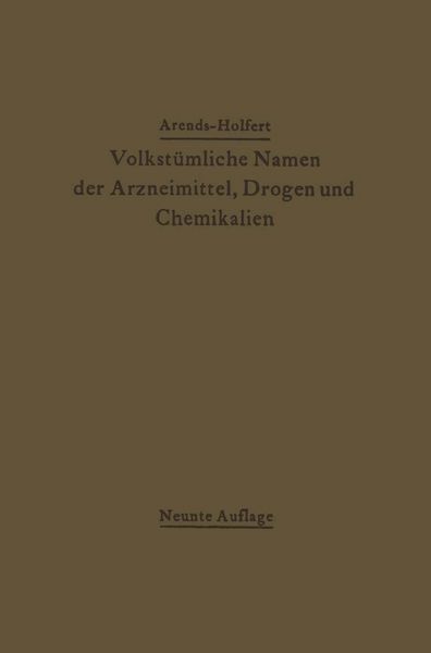 Produktbild: Volkst&uuml;mliche Namen der Arzneimittel, Drogen und Chemikalien