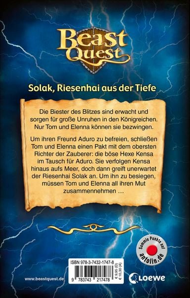 Produktbild: Beast Quest (Band 67) - Solak, Riesenhai aus der Tiefe