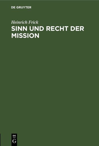 Produktbild: Sinn und Recht der Mission