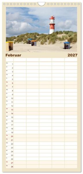 Produktbild: Familienplaner 2027 - Borkum - Momente einer Reise mit 5 Spalten (Wandkalender, 21 x 45 cm) CALVENDO