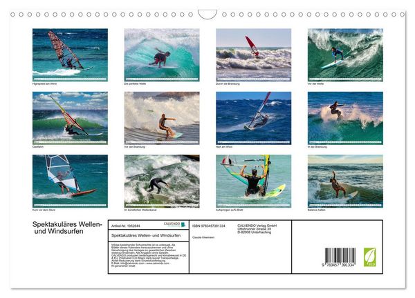Produktbild: Spektakul&auml;res Wellen- und Windsurfen (Wandkalender 2026 DIN A3 quer), CALVENDO Monatskalender