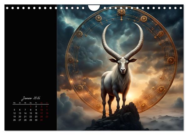 Produktbild: KI Tierkreiszeichen (Wandkalender 2026 DIN A4 quer), CALVENDO Monatskalender