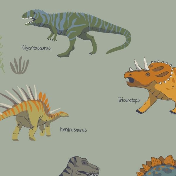 Produktbild: Scriptum Schreibtischunterlage f&uuml;r Kinder Acht Dinosaurier - 60 x 40 cm - aus premium Vinyl