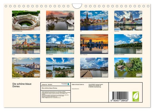 Produktbild: Die sch&ouml;ne blaue Donau (Wandkalender 2026 DIN A4 quer), CALVENDO Monatskalender