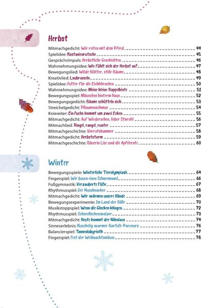 Produktbild: Das Krippen-Jahreszeitenbuch: Bewegungsspiele & Mitmachideen