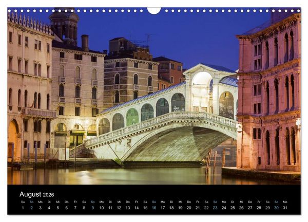 Produktbild: Venedig bei Nacht 2026 (Wandkalender 2026 DIN A3 quer), CALVENDO Monatskalender