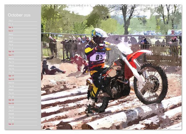 Produktbild: ENDURO RACING 2 (High Quality Premium Wall Calendar 2026 DIN A2 landscape),CALVENDO 12 Month Wall Calendar