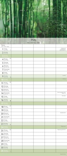 Produktbild: Familienplaner Zen 2026 - Familien-Timer 19,5x45 cm - 5 Spalten - Wand-Planer - viel Platz für Eintragungen - Familienkalender - Alpha Edition