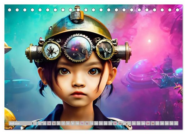 Produktbild: Starke M&auml;dchen - Steampunk Welten (Tischkalender 2026 DIN A5 quer), CALVENDO Monatskalender