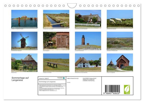 Produktbild: Sommertage auf Langeness (Wandkalender 2026 DIN A4 quer), CALVENDO Monatskalender
