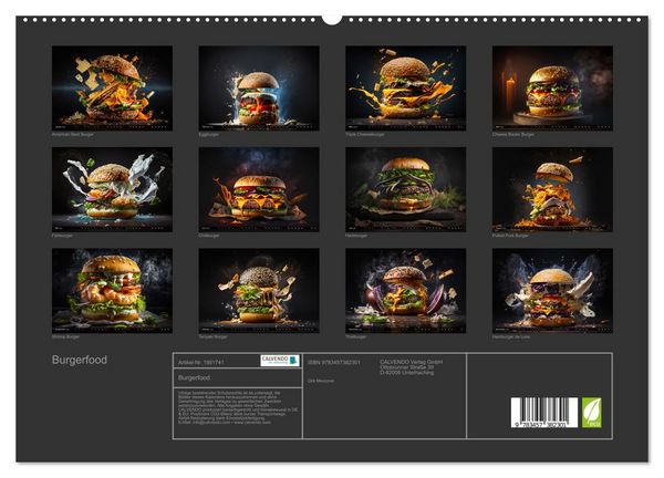 Produktbild: Burgerfood (hochwertiger Premium Wandkalender 2026 DIN A2 quer), Kunstdruck in Hochglanz