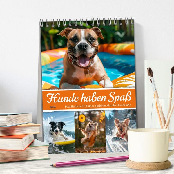 Produktbild: Hunde haben Spa&szlig; (Tischkalender 2026 DIN A5 hoch), CALVENDO Monatskalender