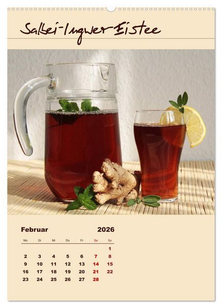 Produktbild: Erfrischender Eistee - Rezeptideen (hochwertiger Premium Wandkalender 2026 DIN A2 hoch), Kunstdruck in Hochglanz