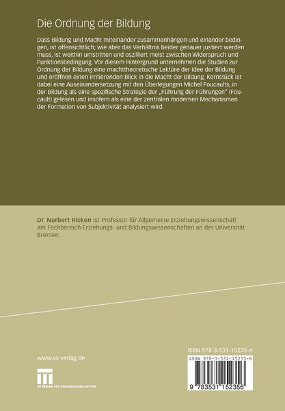 Produktbild: Die Ordnung der Bildung