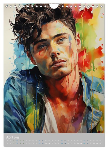 Produktbild: Gentlemen in Aquarell (Wandkalender 2026 DIN A4 hoch), CALVENDO Monatskalender