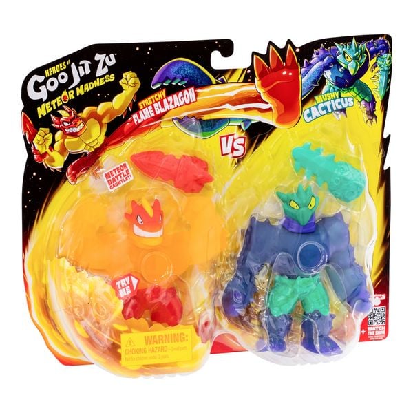 Produktbild: HEROES of Goo Jit Zu Spielfiguren Meteor Madness Flame Blazagon vs. Cacticus