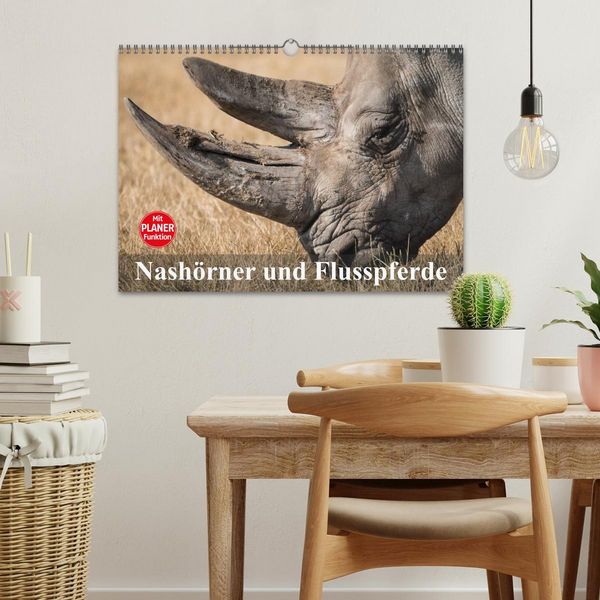 Produktbild: Nash&ouml;rner und Flusspferde (Wandkalender 2026 DIN A3 quer), CALVENDO Monatskalender