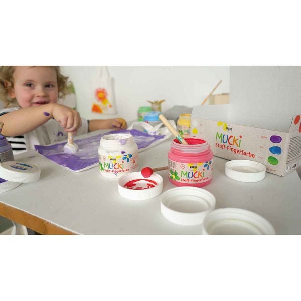 Produktbild: MUCKI Stoff-Fingerfarbe 6er Set 150 ml