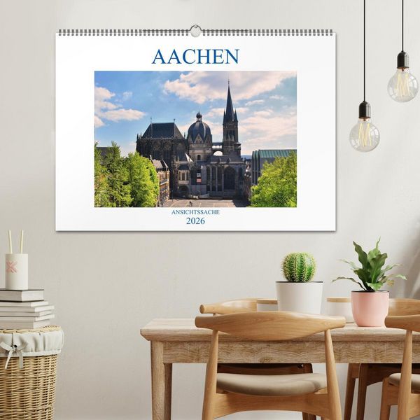Produktbild: Aachen - Ansichtssache (Wandkalender 2026 DIN A2 quer), CALVENDO Monatskalender