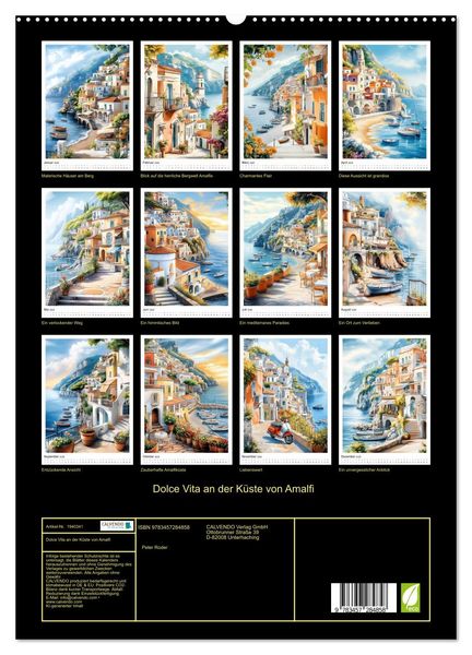 Produktbild: Dolce Vita an der K&uuml;ste von Amalfi (hochwertiger Premium Wandkalender 2026 DIN A2 hoch), Kunstdruck in Hochglanz