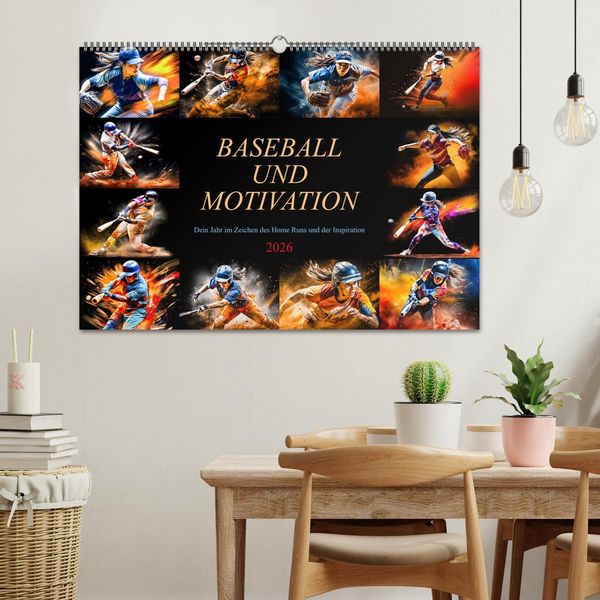 Produktbild: Baseball und Motivation (Wandkalender 2026 DIN A2 quer), CALVENDO Monatskalender