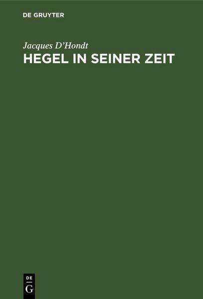 Produktbild: Hegel in seiner Zeit