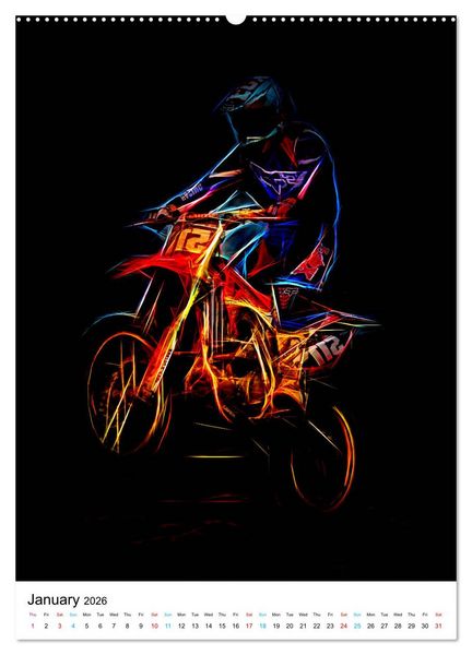 Produktbild: Electrifying Motorcross (High Quality Premium Wall Calendar 2026 DIN A2 portrait),CALVENDO 12 Month Wall Calendar