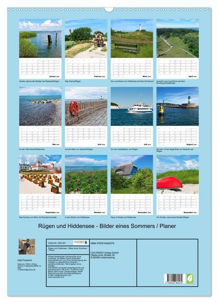 Produktbild: R&uuml;gen und Hiddensee - Bilder eines Sommers / Planer (Wandkalender 2026 DIN A2 hoch), CALVENDO Monatskalender