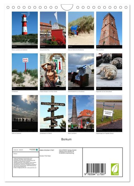 Produktbild: Borkum (Wandkalender 2027 DIN A4 hoch), CALVENDO Monatskalender