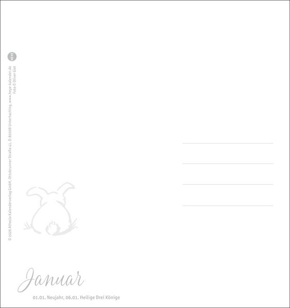 Produktbild: S&uuml;&szlig;e Kaninchen Postkartenkalender 2027