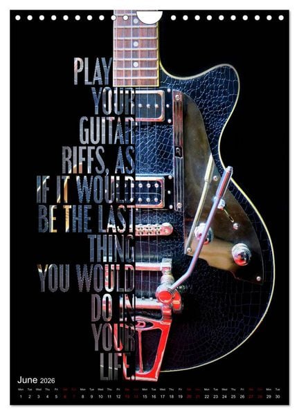 Produktbild: Rock Guitar Beauties (Wall Calendar 2026 DIN A4 portrait), CALVENDO 12 Month Wall Calendar
