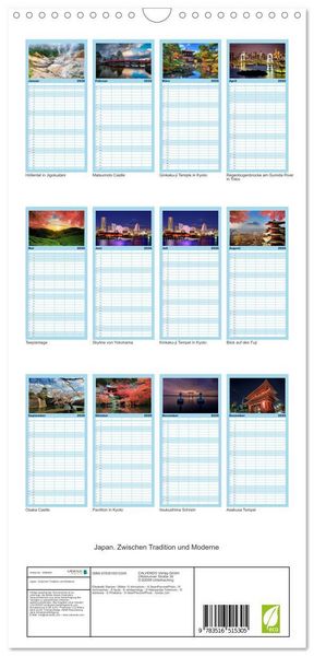 Produktbild: Familienplaner 2026 - Japan. Zwischen Tradition und Moderne mit 5 Spalten (Wandkalender, 21 x 45 cm) CALVENDO