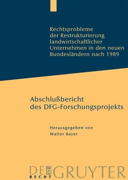 Produktbild: Rechtsprobleme der Restrukturierung landwirtschaftlicher Unternehmen in den neuen Bundesl&auml;ndern nach 1989