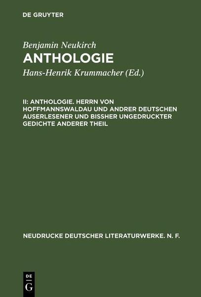 Produktbild: Anthologie. Herrn von Hoffmannswaldau und andrer Deutschen auserlesener und bißher ungedruckter Gedichte anderer Theil