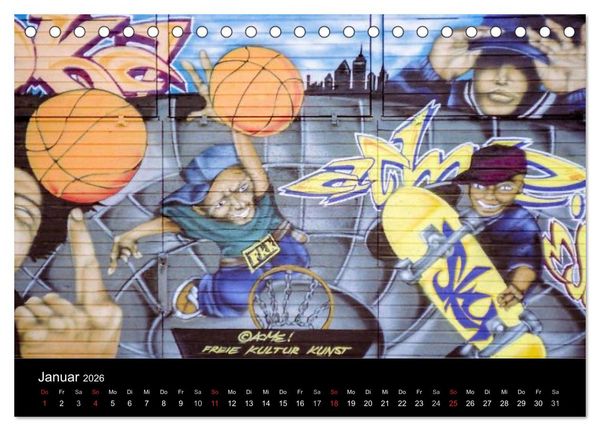 Produktbild: Graffiti - Kunst aus der Dose (Tischkalender 2026 DIN A5 quer), CALVENDO Monatskalender